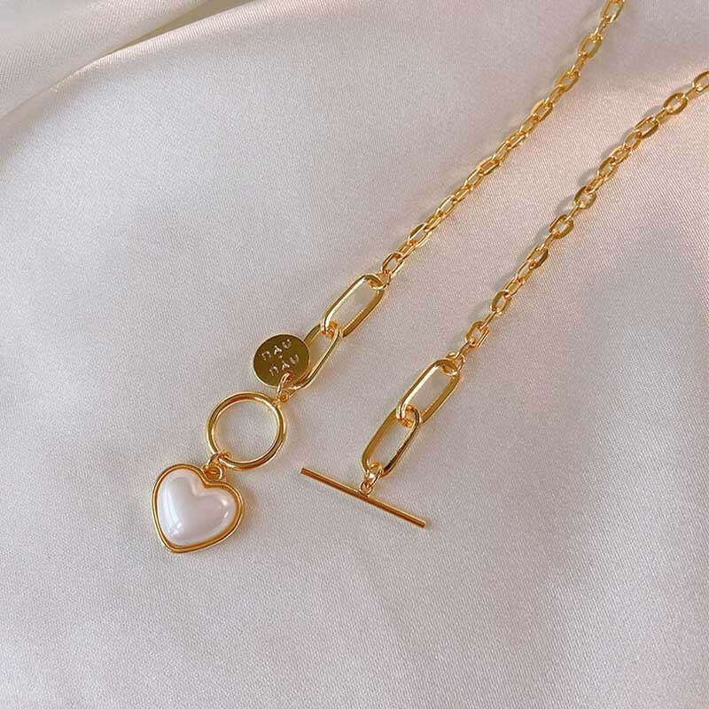 レトロ 一目惚れ スタイリッシュ チェーン ネックレス アクセサリー<ins-2781>