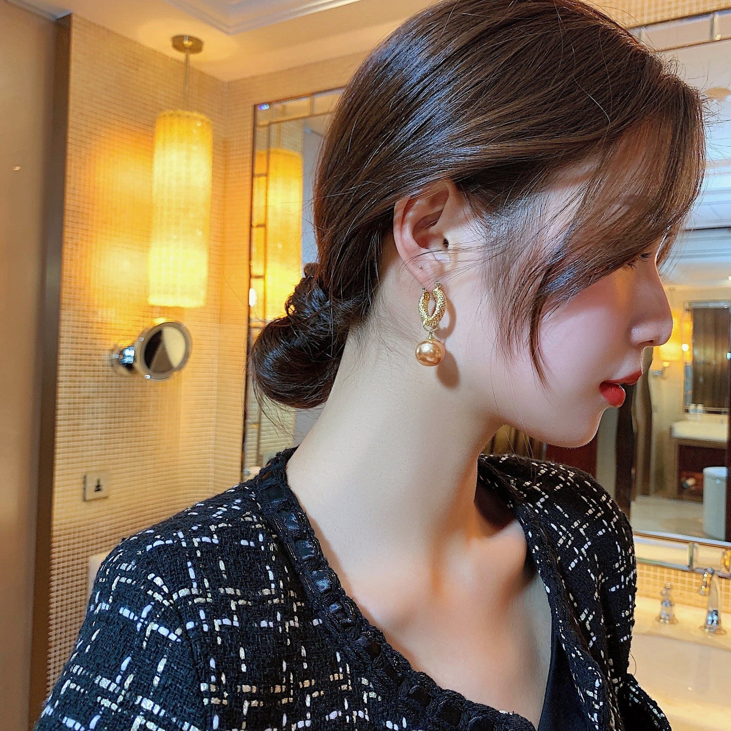 女性力を高める 美感いっぱい エレガント イアリング アクセサリー<ins-3145>