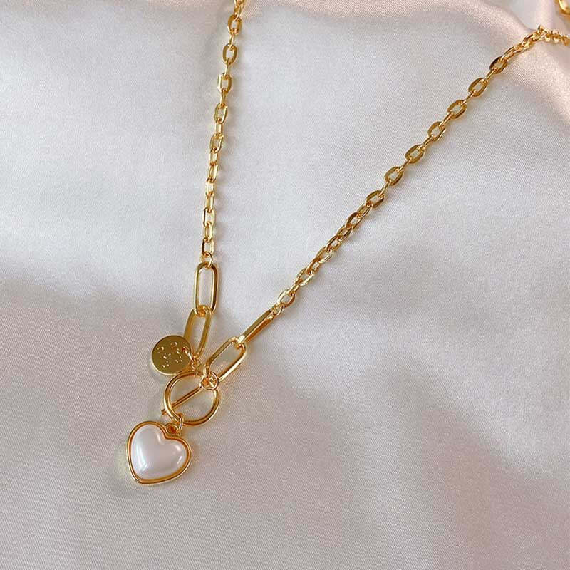 レトロ 一目惚れ スタイリッシュ チェーン ネックレス アクセサリー<ins-2781>